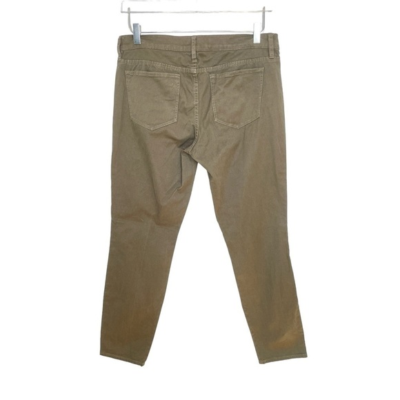 J. Crew Toothpick Olive Green Five Pocket Jeans Red/White Side Stripes Size 30 - Picture 3 of 12